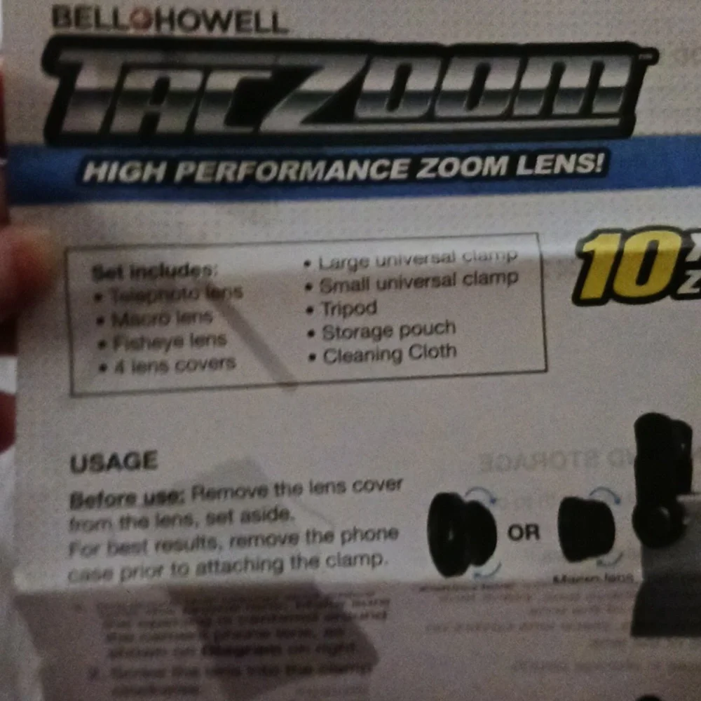 Bell And Howell Tac 10X Zoom Smartphone Lens Kit. New